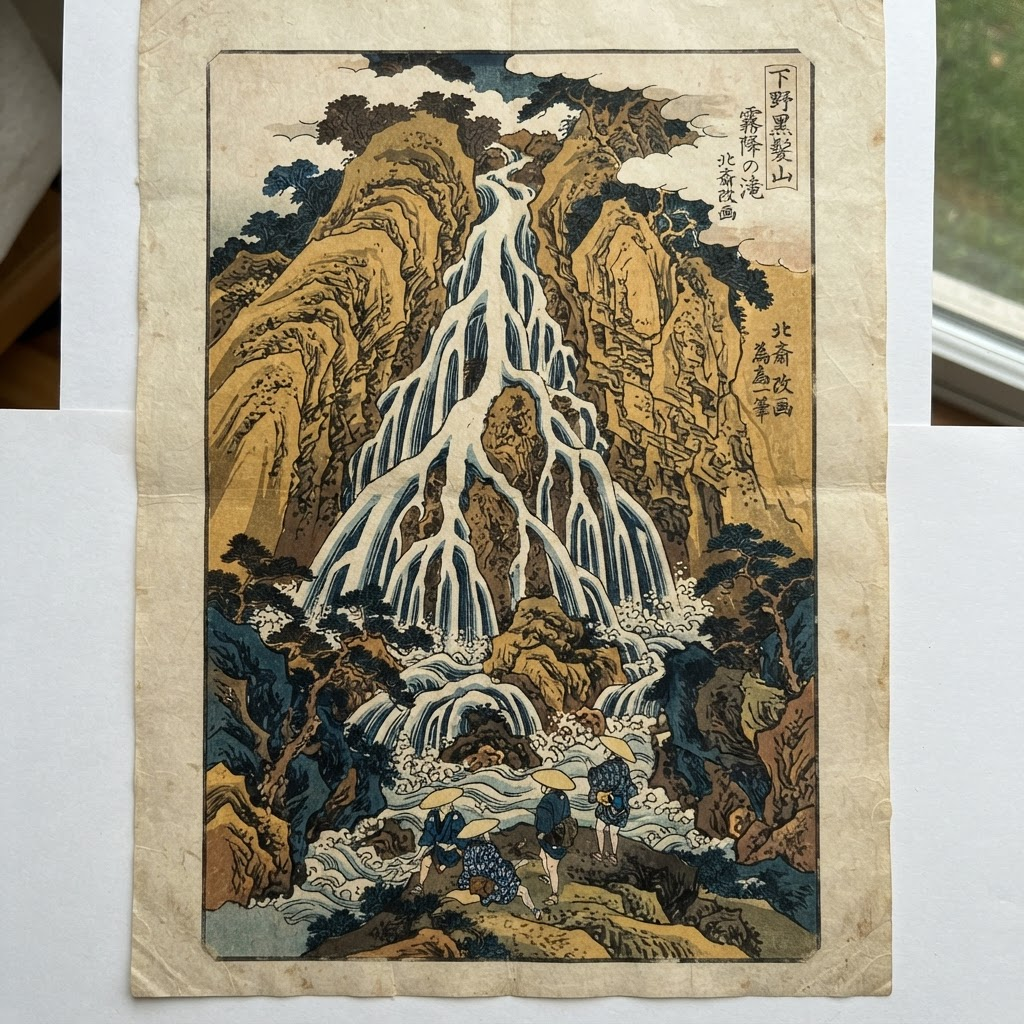 《雾降之泷》:如手指般分岔垂落的奇特瀑布与仰望的旅人